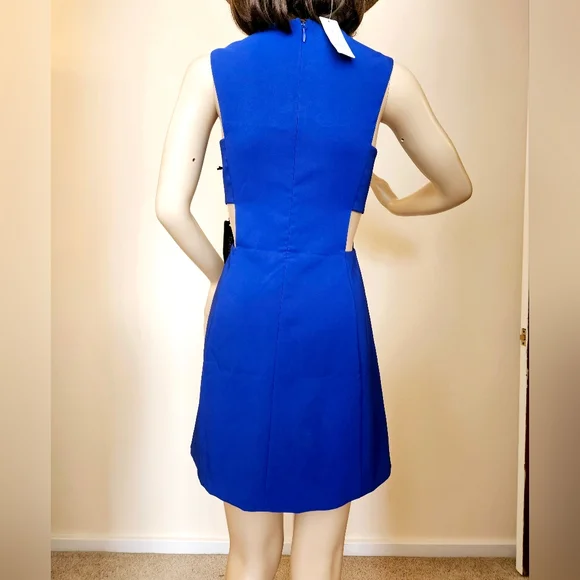 NWT BEBE Sarah Side Band Cutout Cocktail Mini Dress in Cobalt Blue 2 XS - Picture 5 of 6